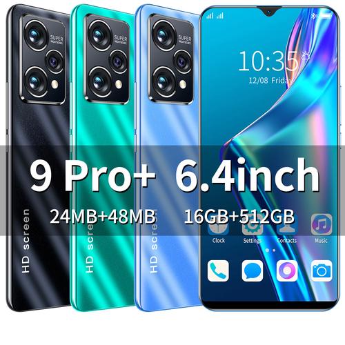 工厂直销9 pro  爆款跨境智能手机6.4寸水滴屏安卓低价外贸手机
